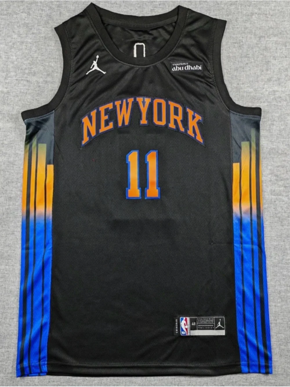 Jordan Black New York #11 Jersey with Blue and Orange Accents